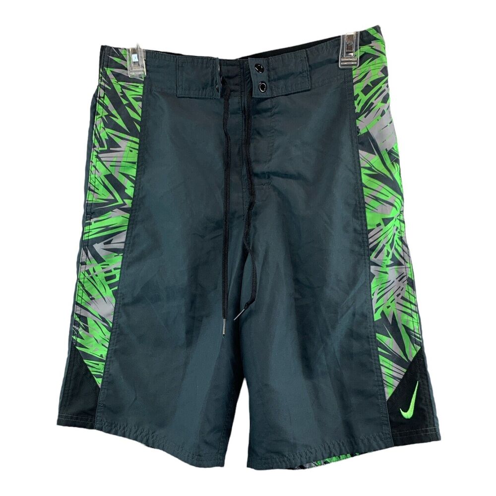 Nike Mens Swim Trunks Shorts Size Small Charcoal Gray Elastic Waist Drawstring